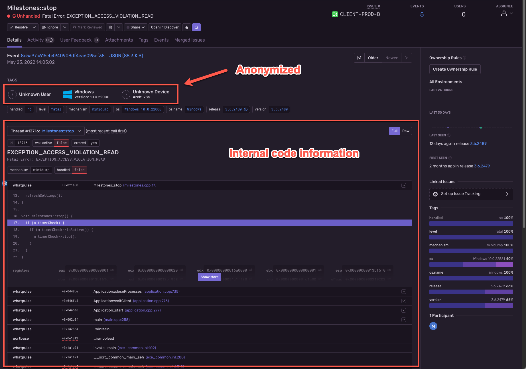 Bug report Bug report